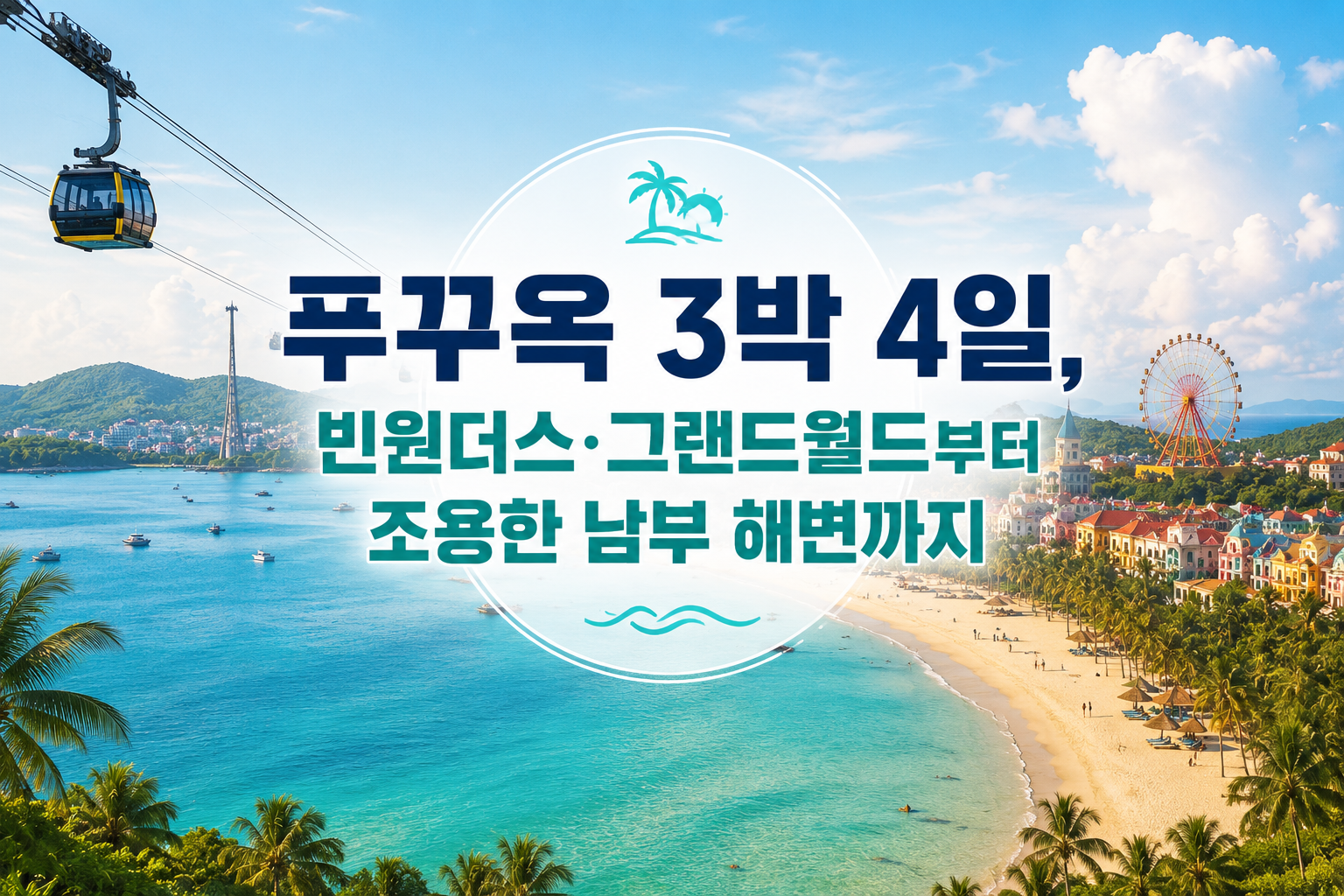 푸꾸옥 3박 4일, 빈원더스·그랜드월드부터 조용한 남부 해변까지