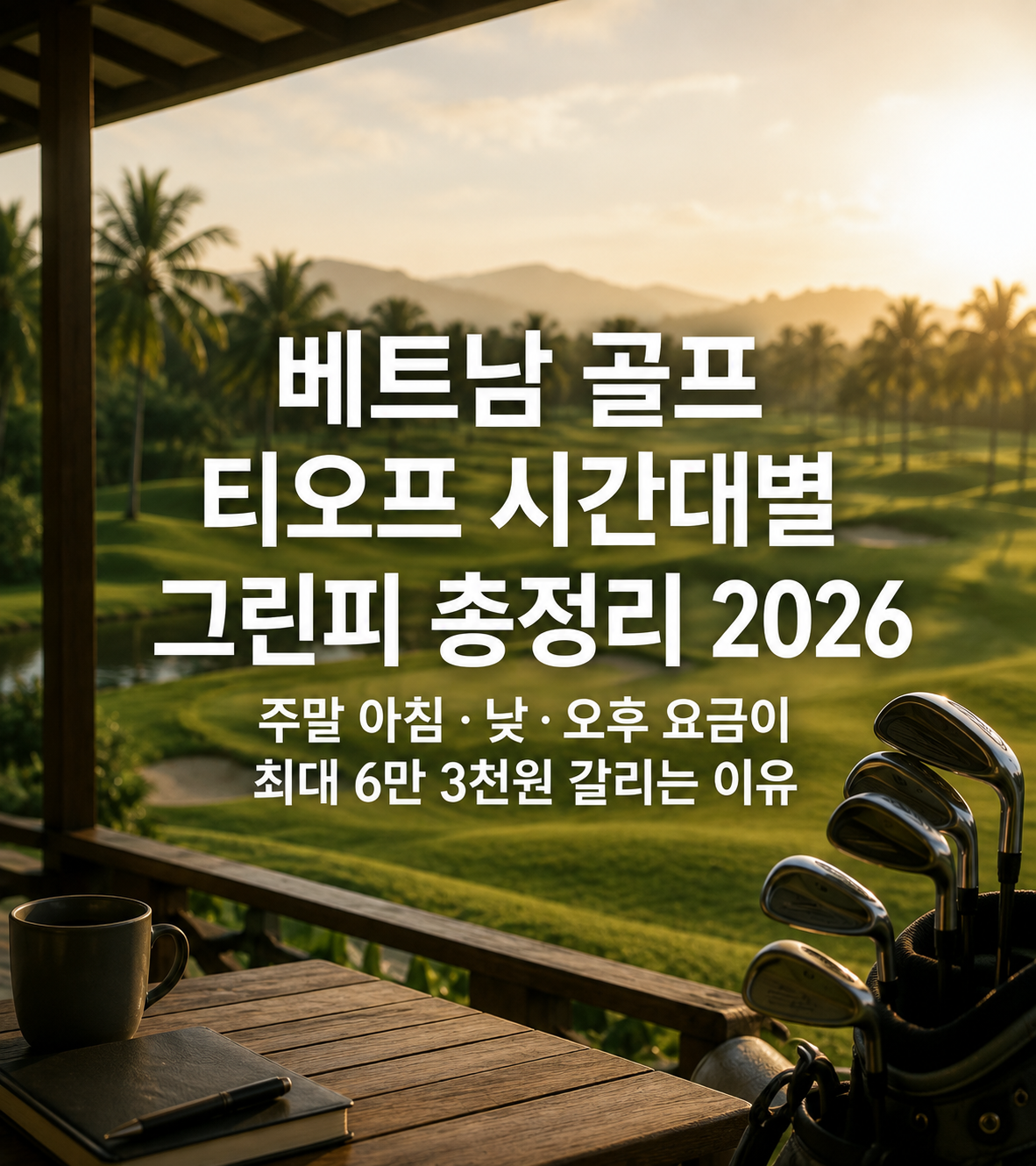 베트남 골프 티오프 시간대별 그린피 총정리 2026 — 주말 아침·낮·오후 요금이 최대 6만 3천원 갈리는 이유