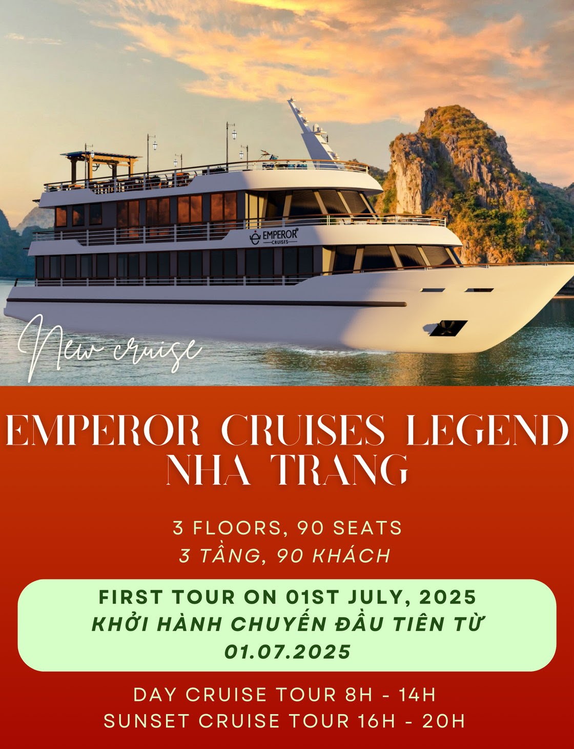 KHAI TRƯƠNG TÀU MỚI - THÁNG 7/2025 EMPEROR CRUISES LEGEND NHA TRANG